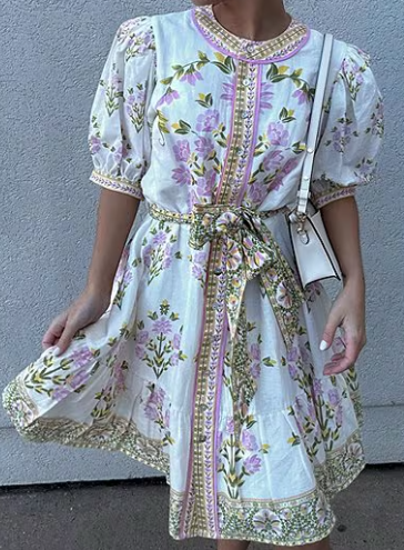 Adorable Puff Sleeve Short Dress